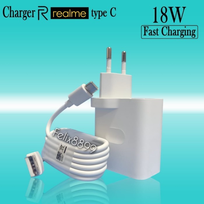 Charger Realme C17 Realme C15 Fast Charging 18W USB Type C Micro