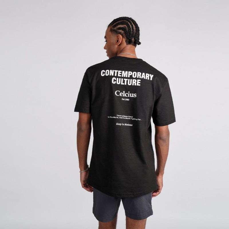 [ Berkualitas ] Kaos Celcius Hitam Contemporary Lengan Pendek LIN0002021 Unisex