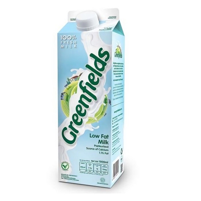 

Brom [Karton] Greenfields Susu Uht Low Fat 1 Liter
