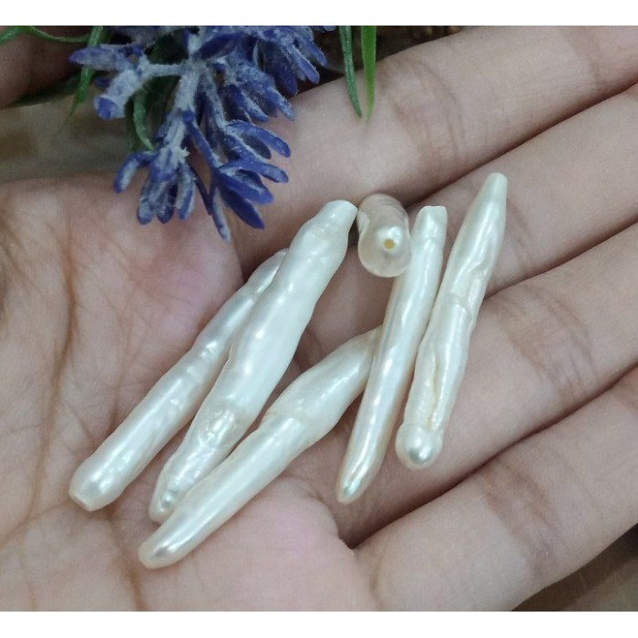 

><><><] 1 PCS Freshwater pearl long stick natural 3,5 cm X 5 mm