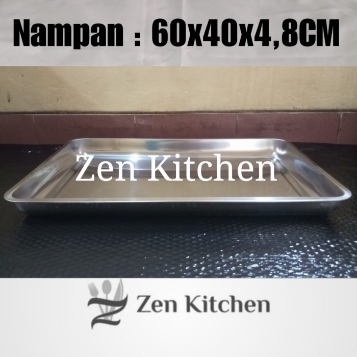 Nampan Baki Stainless 60Cm X 40Cm X 4.8Cm