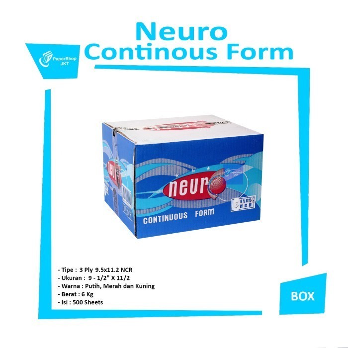 

Continous Form 91/2 x 11 3 Ply/2 ( K3/2 Neuro ) NCR / Kertas Komputer