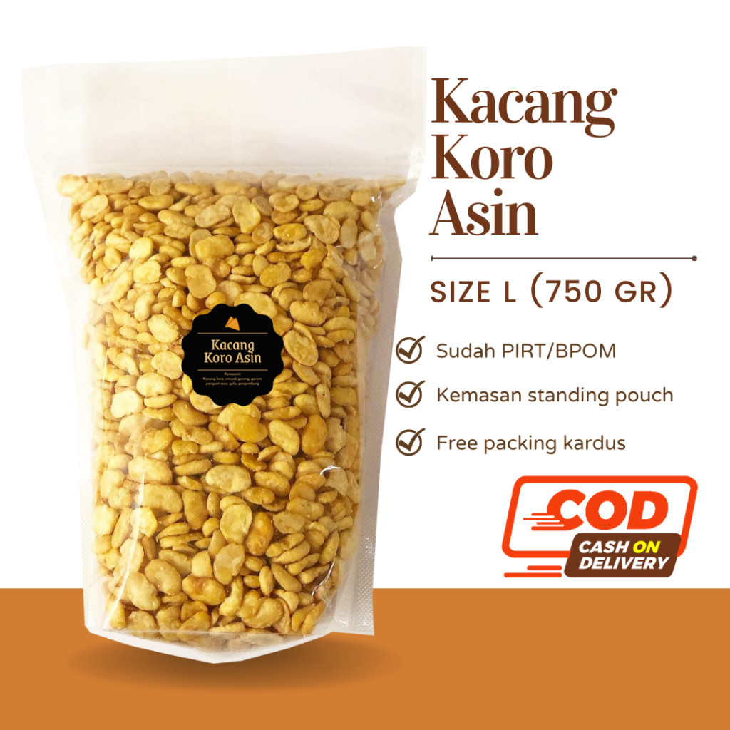 

[DELISH SNACKS] Kacang Koro Asin / Pedas (L) 550gr / Snack Cemilan Camilan Kacang Arab Kacang Mercy