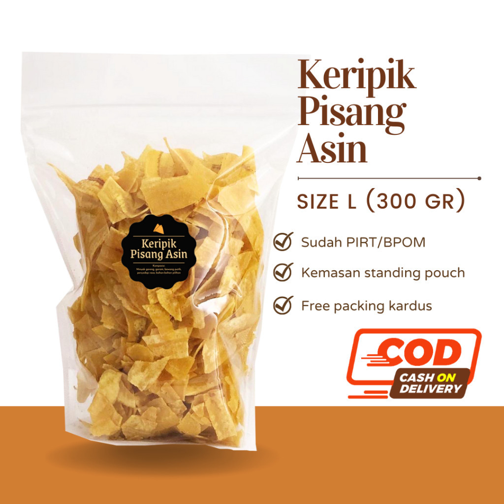 

[DELISH SNACKS] Keripik Pisang Asin / Manis (L) / Snack Cemilan Murah / Camilan Kripik Gurih Renyah