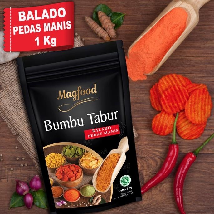 

MAGFOOD BUMBU TABUR BALADO PEDAS MANIS KEMASAN 1 KG u//