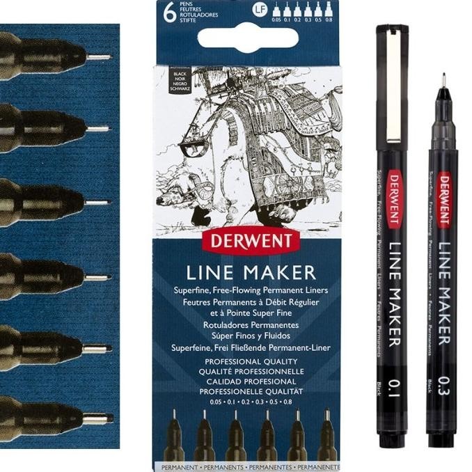 

Drawing Pen Derwent Black Line Maker Set
