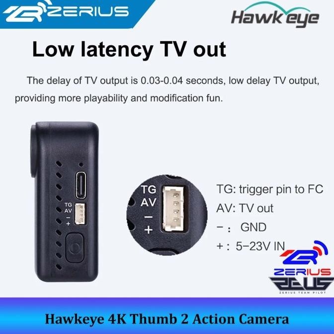 Hawkeye 4K Thumb 2 Action Camera With Gyroflow Hawkeye Thumb 2