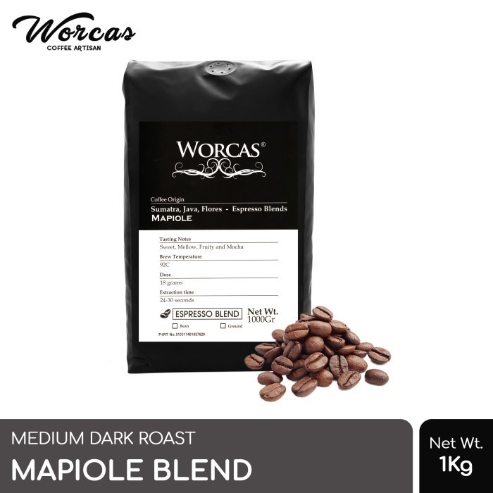 

Kopi Mapiole Espresso Blend 1 Kg (Biji/Bubuk) Worcas Coffee