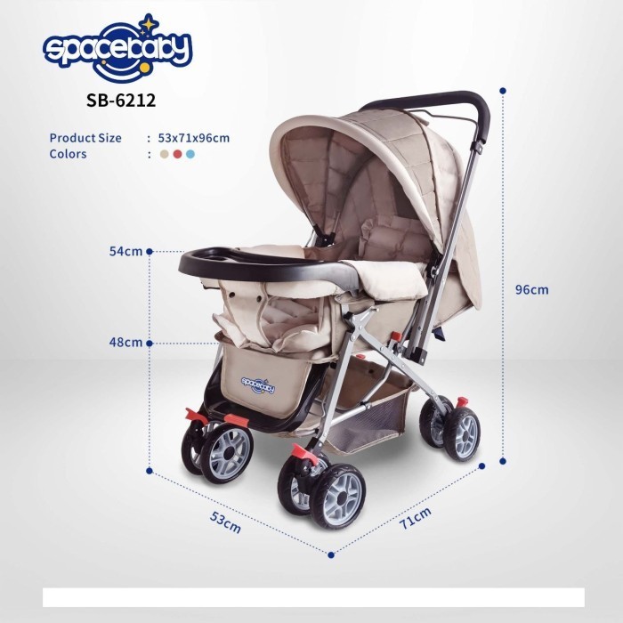 Terbaru Kereta Dorong Bayi Spacebaby Sb 6212 Stroller Baby Sb-6212 Sb6212 Promo Terlaris