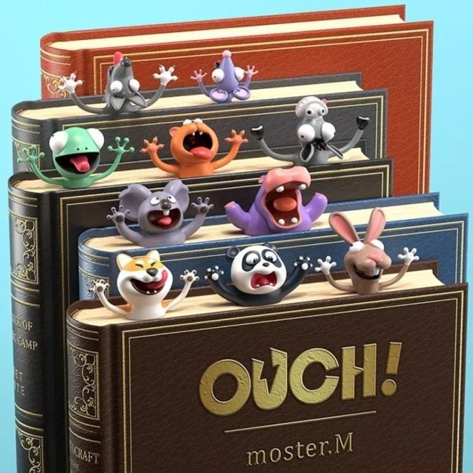 

Pembatas Buku Bookmark 3D Animals Funny Cute Binatang Lucu Kualitas Premium