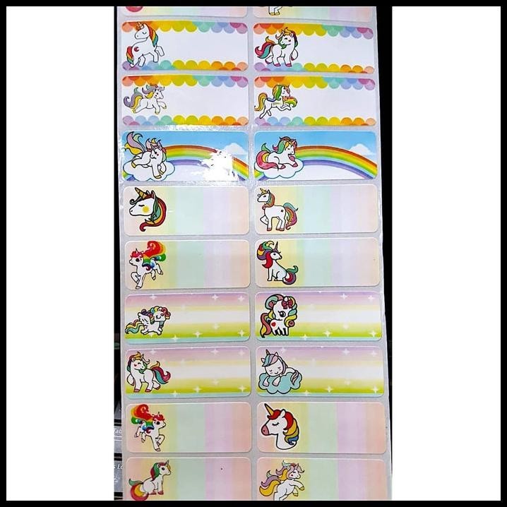 

TERBARU LABEL NAMA WATERPROOF UNICORN - STICKER NAMA ANTI AIR SIZE L !!!!!!!