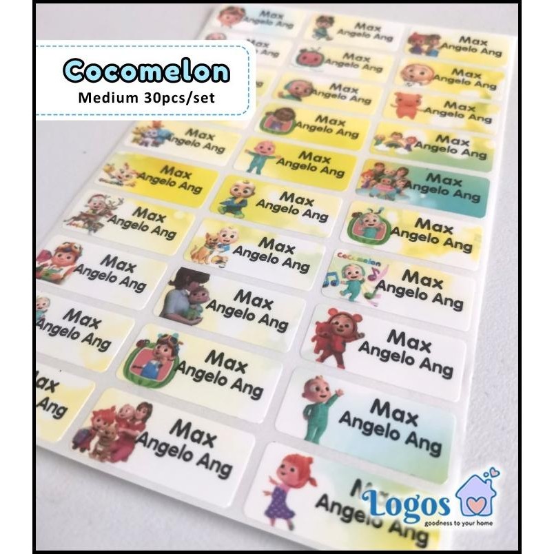 

BEST DEAL COCOMELON MEDIUM LABEL NAMA WATERPROOF STIKER CETAK NAMA ANAK STICKER !