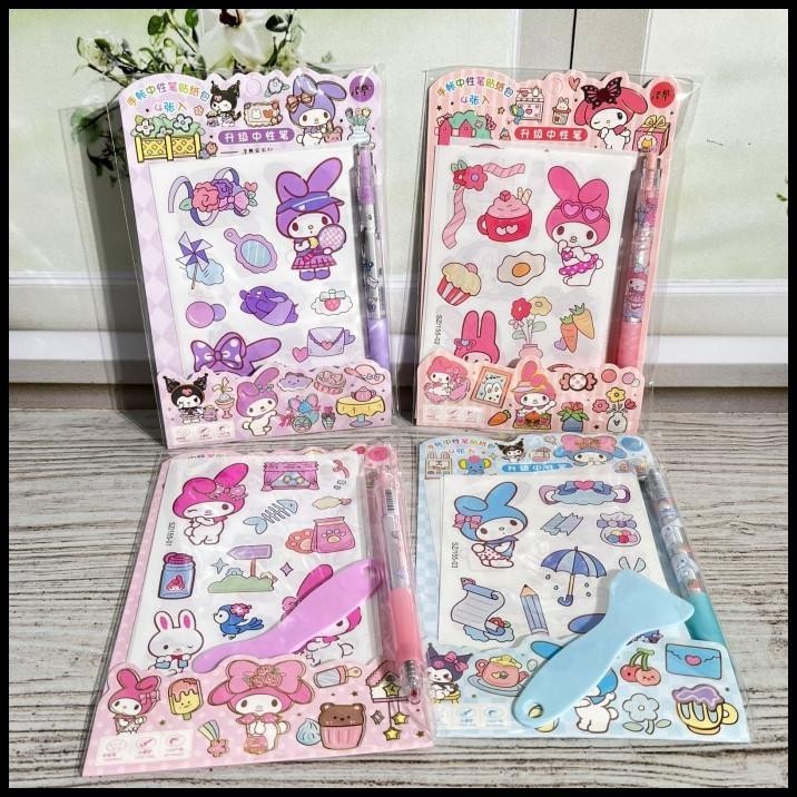 

TERBARU STICKER SET SANRIO ISI 4 LBR STIKER+PEN+PERATA STIKER CUTE LUCU SZ-155 !!!!!!!
