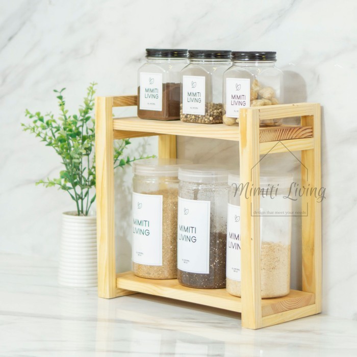 RAK BUMBU DAPUR KAYU SERBAGUNA / RAK SUSUN SERBAGUNA / RAK BUMBU KAYU