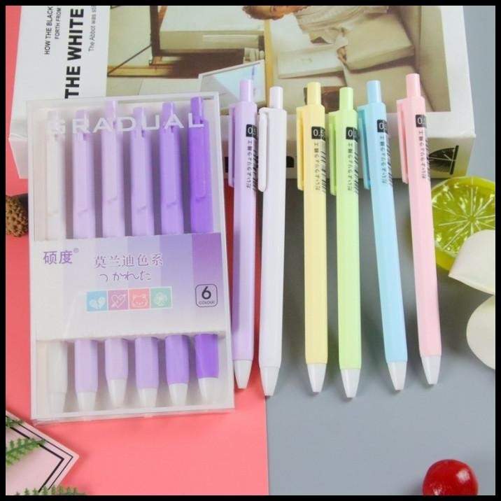 

GRATIS ONGKIR 1 SET 6 PCS PULPEN MEKANIK MORANDI WARNA PASTEL POLOS S0249 !!!