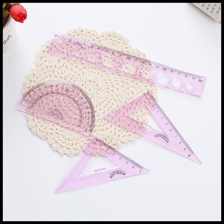 

HOT DEAL SET PENGGARIS SEGITIGA 4 IN 1 BUSUR DERAJAT TRANSPAN ANTI PATAH RS0011 !