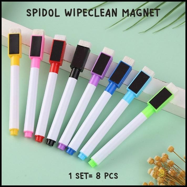 

GRATIS ONGKIR TAIYO SPIDOL WIPECLEAN MAGNET 1 SET PACK 8 PCS WARNA WARNI WHITEBOARD !!!!!