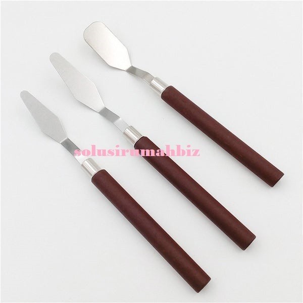 

] CETOK PISAU LUKIS SET 3PCS BODY BULAT KECIL PALET gambar LUKIS 3 pcs