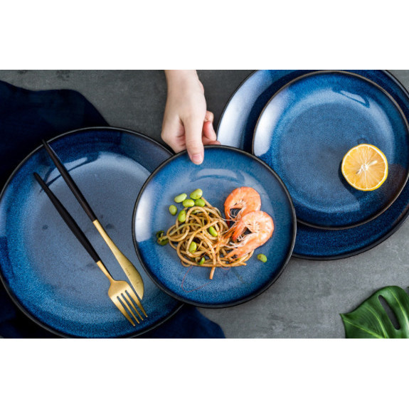 Asagao Japanese Plate Series / Piring Makan Estetik Jepang Biru Asagao