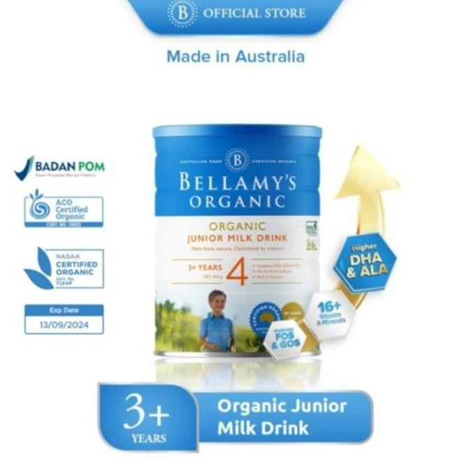 

Bellamys Organic Step 4 Junior Milk Drink 900 Gram (Diatas 3 Tahun) PS