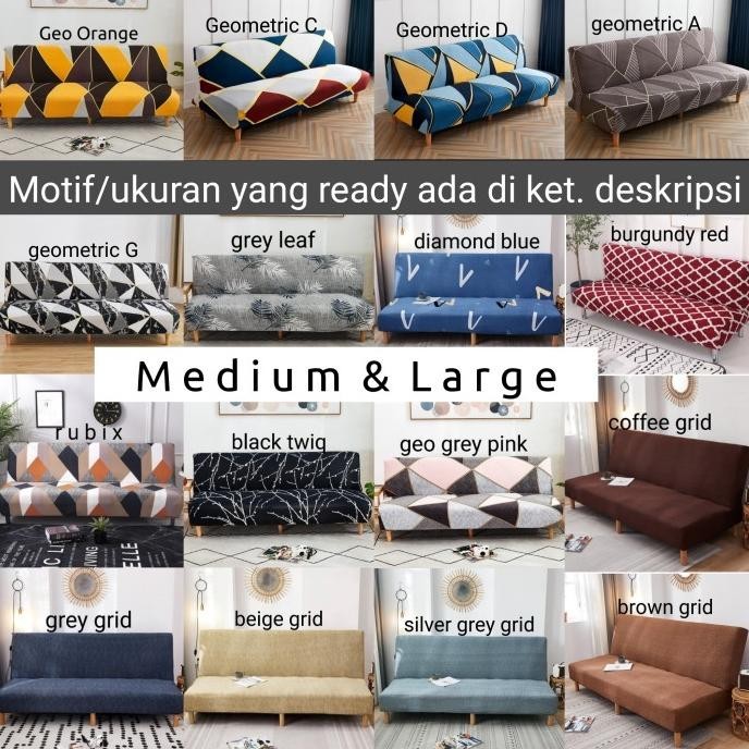 Cover/Sarung Sofa Bed Import Kain Penutup/Pembungkus Sofa Bed Stretch