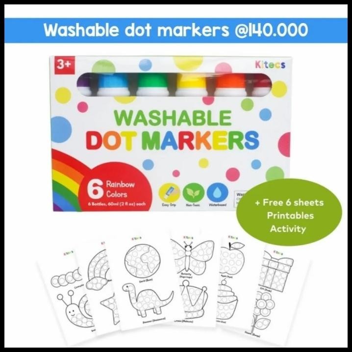 

HOT DEAL KITECS WASHABLE DOT MARKER PAINTING MEWARNA MAGIC DOT