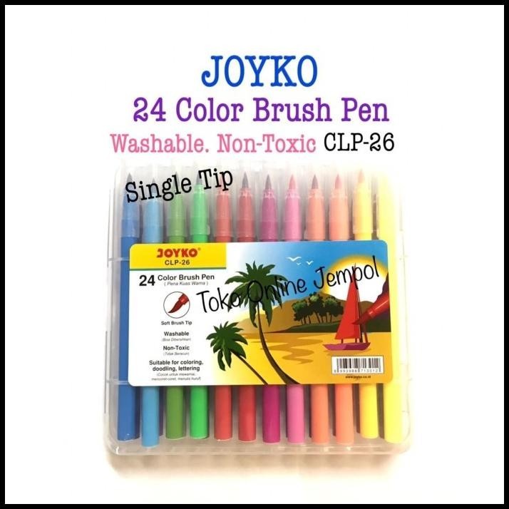 

24 COLOR BRUSH PEN JOYKO SINGLE TIP PENA KUAS WARNA CLP-26 ATK1037JY