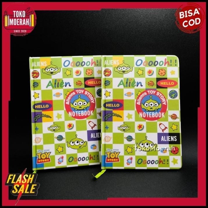

DISKON BUKU HARDCOVER ALIENS TOY STORY BUKU NOTEBOOK B5 DIARY ALIEN LUCU KADO !!!