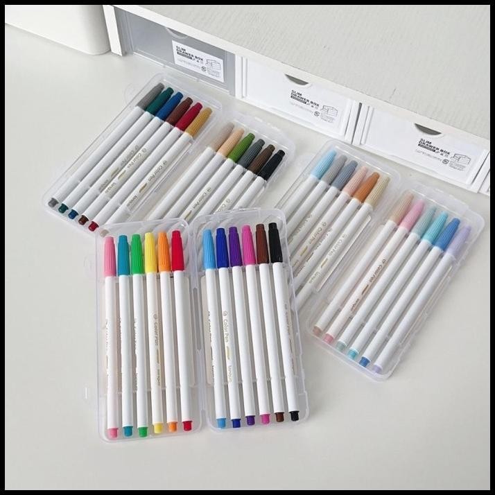 

DISKON WINZE SET 12 RAPHY PEN SOFT BRUSH PEN AESTHETIC VINTAGE WARNA