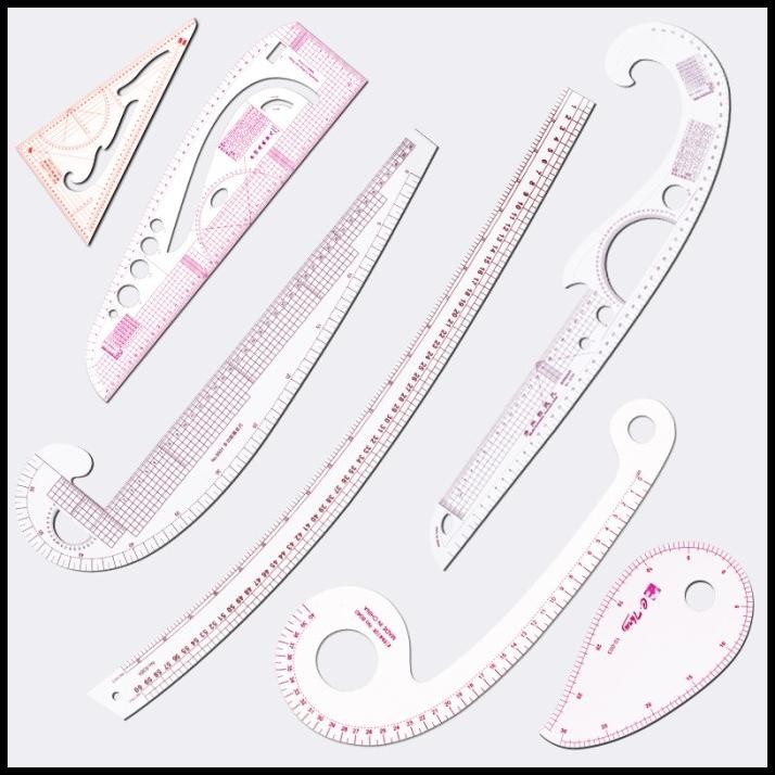 

BEST DEAL PENGGARIS JAHIT TRANSPARAN CLEAR MEASURING TAILOR RULER 7 PCS / SET !