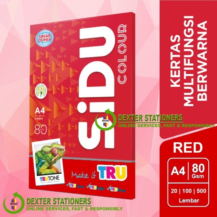 

Sidu Kertas Hvs Merah A4 80 Gram Kertas A4 80Gr Sidu It 250 Red