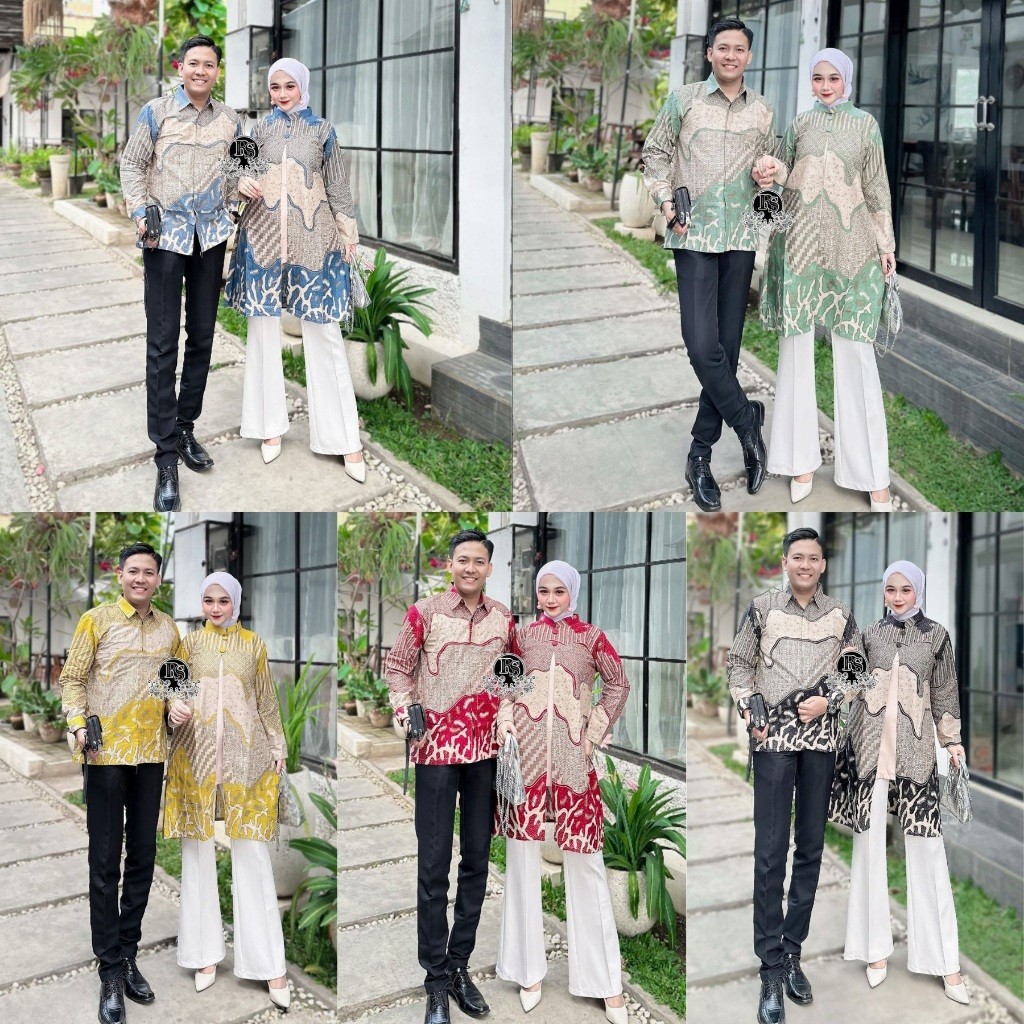 Batik Couple (MC Batik) - Baju Batik Couple Tunik Bolero Resleting Belakang Kemeja Lengan Panjang