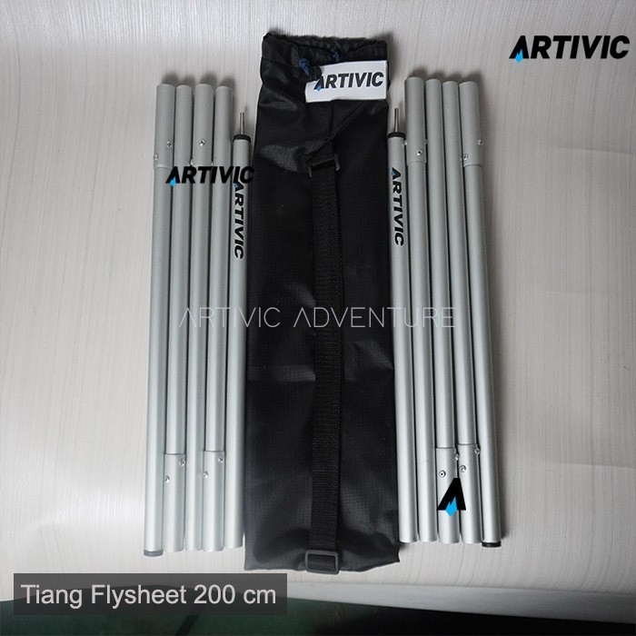 Sepasang Tiang Flysheet 200Cm Aluminium Alloy Pole Bivac Ultralight