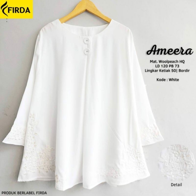 Ameera ld 120 Blouse Putih JUMBO by Firda