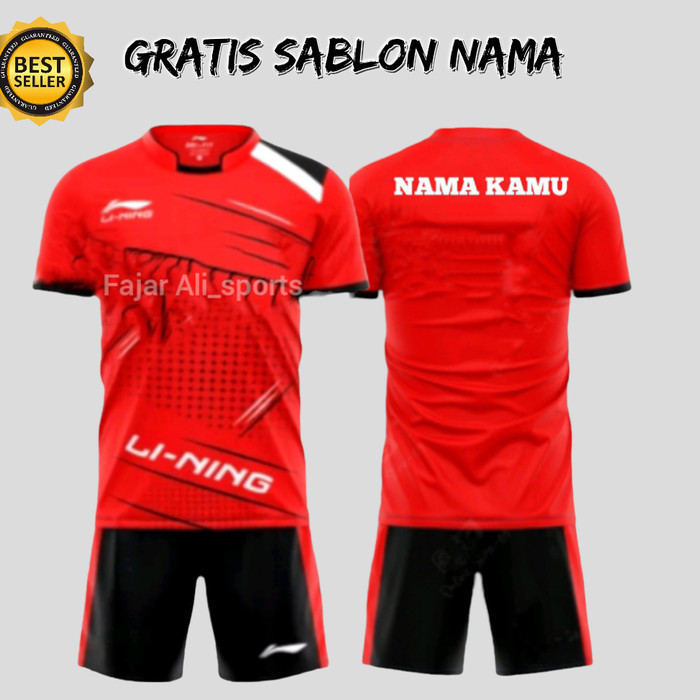 Free Nama Baju Badminton Pria Wanita Jersey Badminton-Putih.L