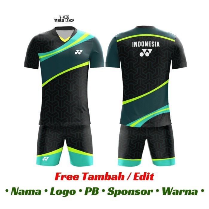Jersey Setelan Bulutangkis Badminton Setelan Custom Nama Club Yonex
