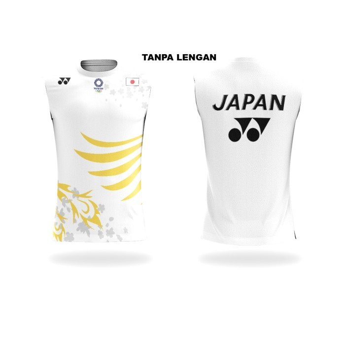 Jersey Baju Bulutangkis Badminton Buntung Singlet Custom Tanpa Lengan