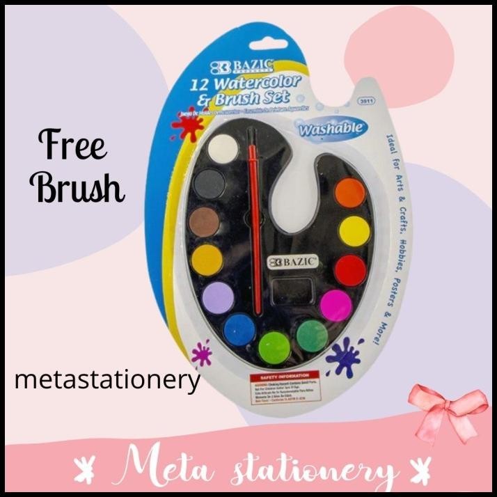 

BEST DEAL CAT AIR / WATERCOLOR & BRUSH SET 12 WARNA BAZIC ( FREE KUAS )