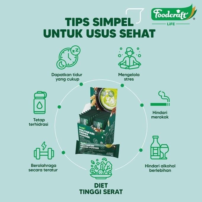 

TERBARU FOODCRAFT MULTIGRAIN PREMIX POWDER SEREAL BIJI-BIJAN RASA MATCHA !!!!!