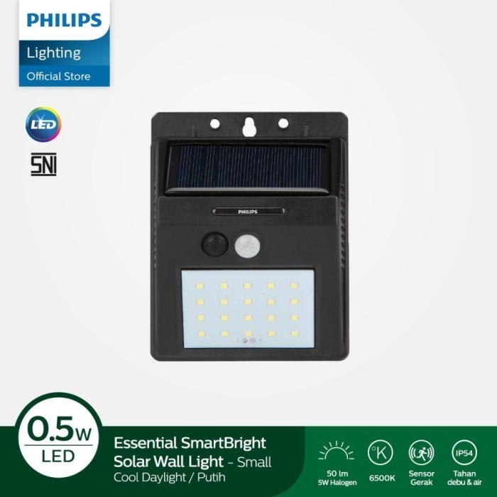 PHILIPS BWS010 LED50 Lampu Solar Dinding Tenaga Surya Sensor Gerak