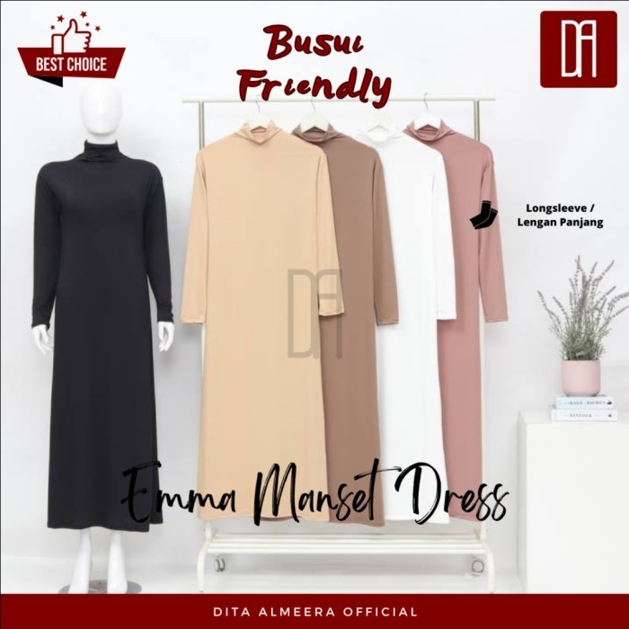 Dalaman Gamis Manset Muslim Busui Lengan Panjang Inner Dress Premium