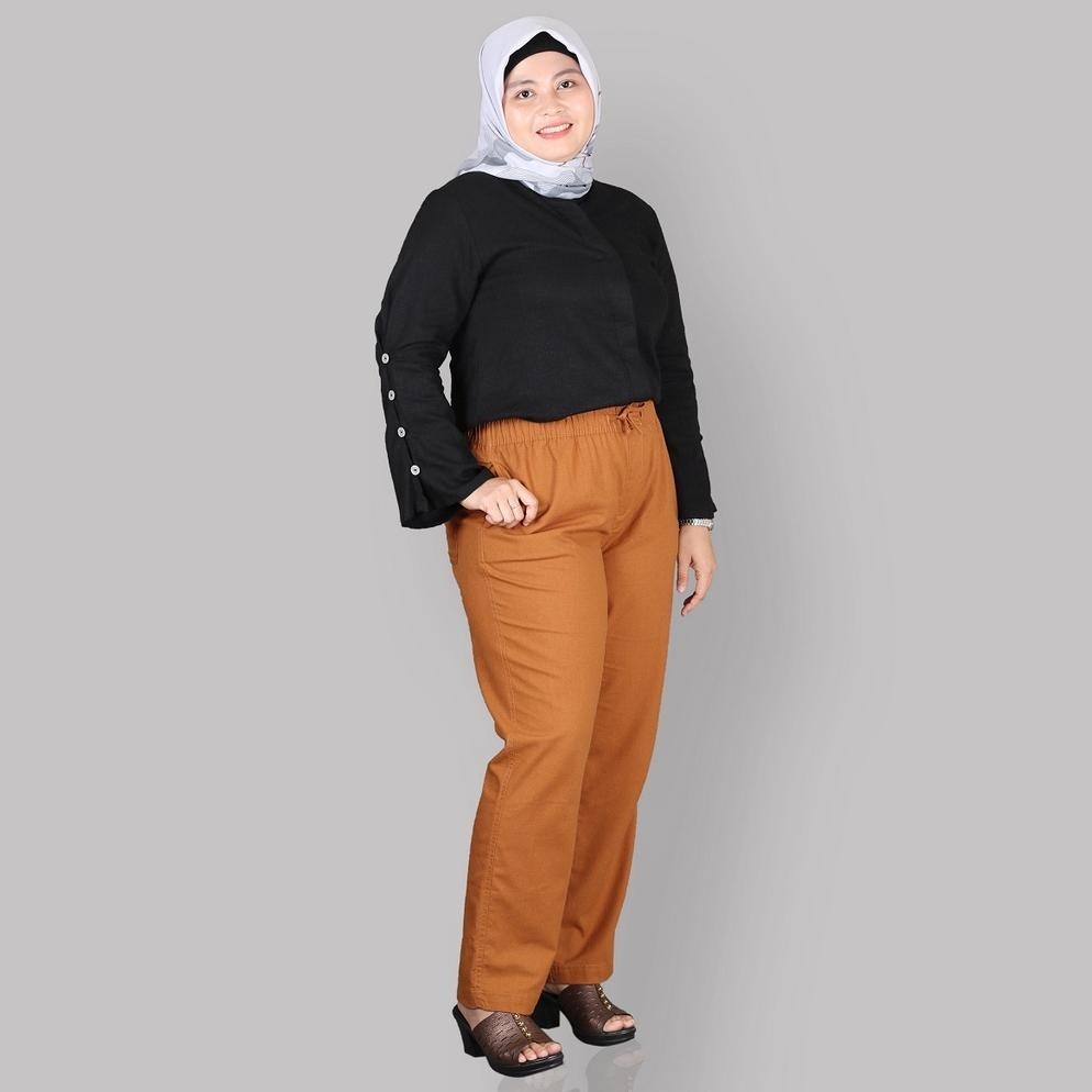 Celana Kulot Jumbo Wanita Xaloxa. Pants 90 Max Panjang Unisex Big Size Kantor Santai Bahan Premium