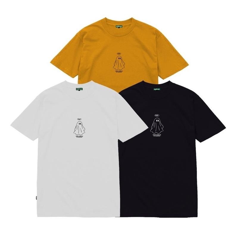 Kaos Baju T-Shirt Arghinspire Ghost Hitam Putih Mustard Pendek Original Anak Dewasa Terbaru
