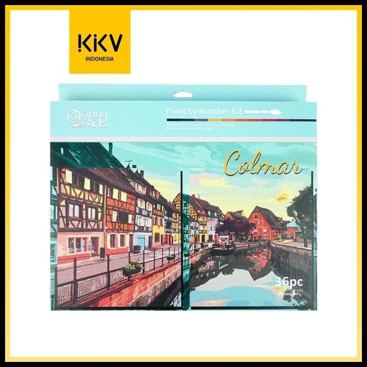 

TERMURAH KKV LANGER PAINT BY NUMBERS DIY SET KANVAS CAT LUKIS AKRILIK CITY VIEW !!