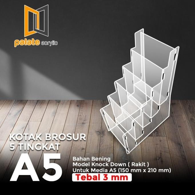 

Tempat Brosur A5 5 Susun /Akrilik Rak Brosur A5 5 Layer 3Mm - Rakit Kualitas Premium