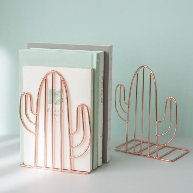

Pembatas Buku Cactus Metal Bookends Book Holder Desk Organizer Premium Murah Baru