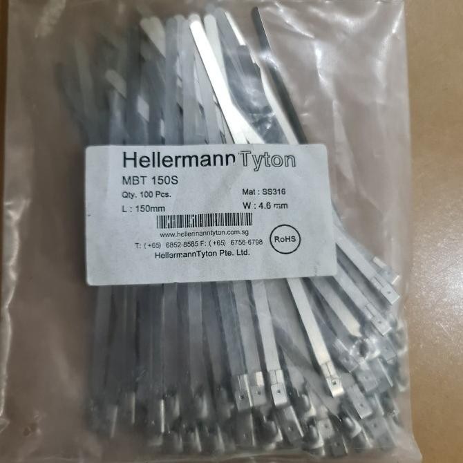 

Stainless Steel Cable Ties Ss316 15Cm 150Mm Hellermanntyton Mbt150S Pk Kualitas Premium