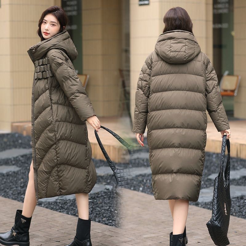 Jaket Panjang Sedang Wanita2024Merek Fashion Musim Dingin Terlaris Tipe Baru Gaya Korea90Mantel Bawa