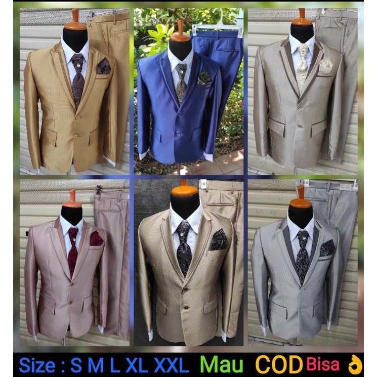 NEW STYLE // 1 stel jas bahan semi woll S M L XL XXL Jas pria formal jas wedding jas blazer jas