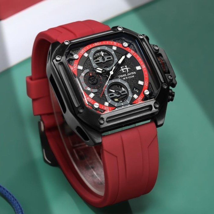 Terbaru Jam Tangan EVANS JAYDEN Original Sapphire Chronographrap Fullset